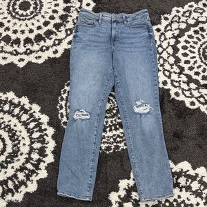 Old navy Womens O.G. Straight ankle jeans medium destroyed wash 4 tall